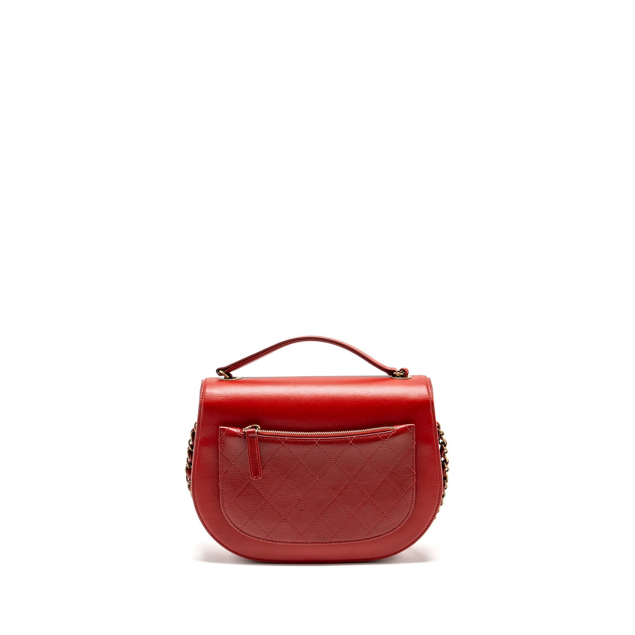 CHANEL MEDIUM COCO CURVE FLAP BAG CALFSKIN RED GHW