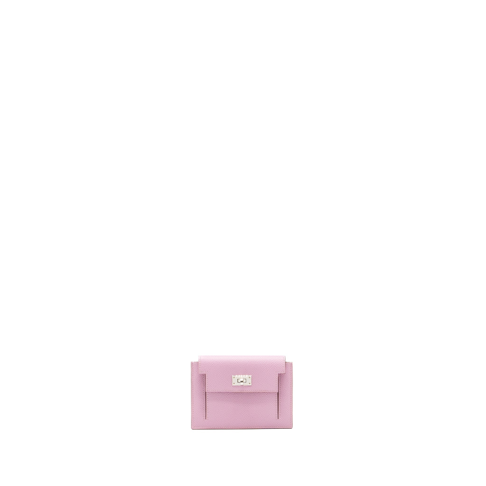 HERMES KELLY POCKET COMPACT WALLET EPSOM X9 MAUVE SYLVESTRE SHW