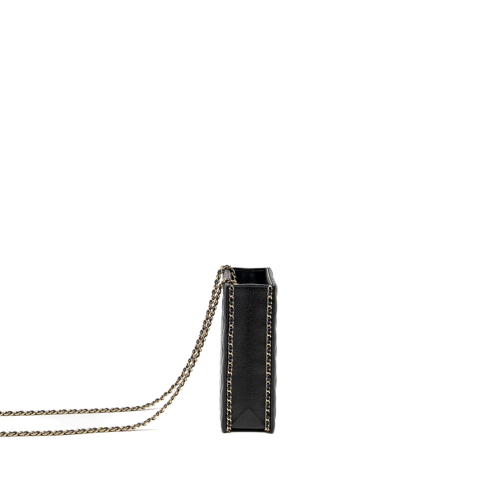 CHANEL QUILTED EVENING BOX BAG CAVIAR BLACK LGHW (MICROCHIP)