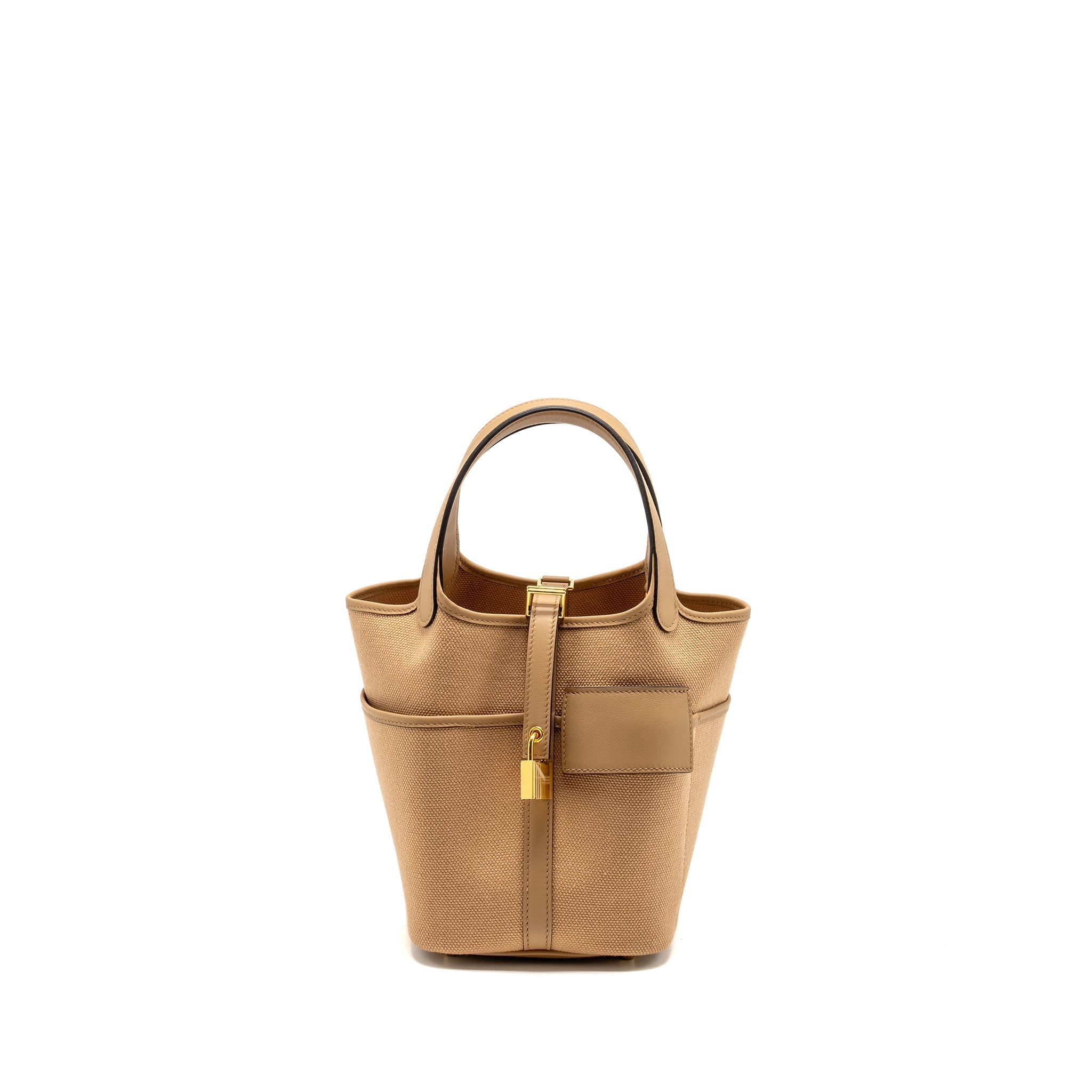 HERMES CARGO PICOTIN 18 LOCK BAG CANVAS/SWIFT CHAI GHW