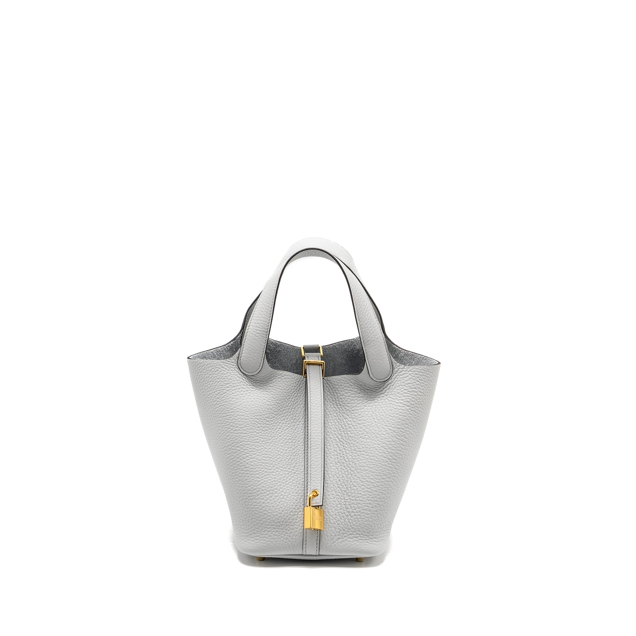 HERMES PICOTIN 18 LOCK BAG CLEMENCE BLEU PALE GHW
