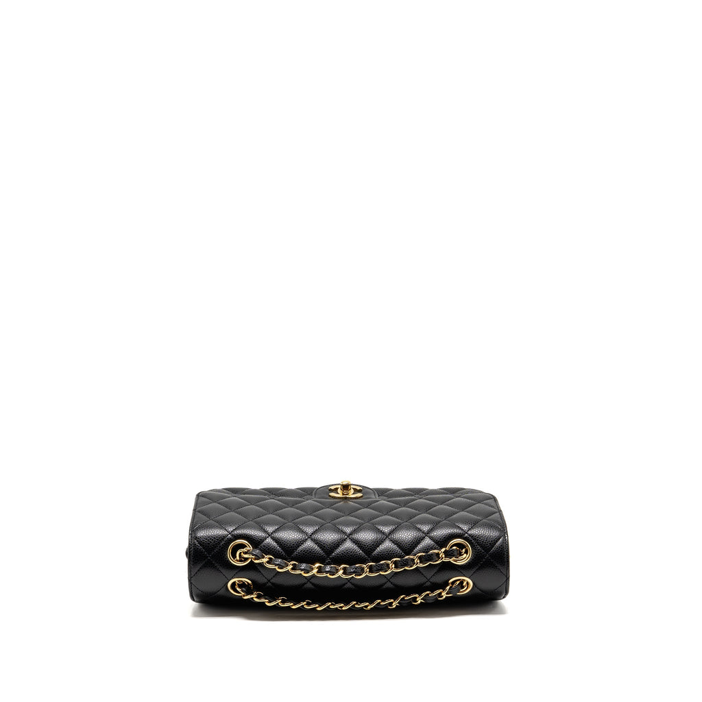 CHANEL MEDIUM CLASSIC DOUBLE FLAP BAG CAVIAR BLACK LGHW