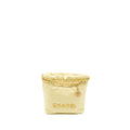 CHANEL 23S MINI 22 BAG SHINY CALFSKIN LIGHT YELLOW BRUSHED GHW (MICROCHIP)