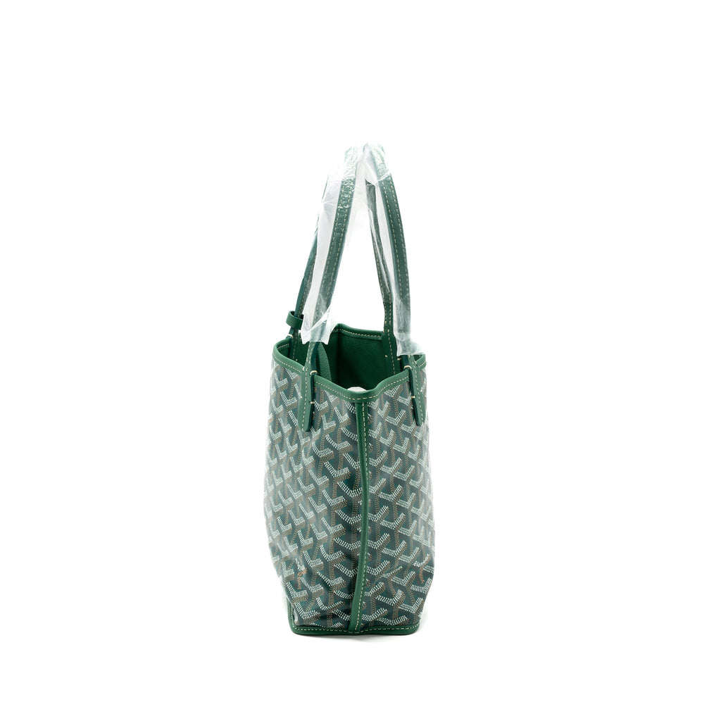 GOYARD MINI ANJOU TOTE BAG CANVAS / CALFSKIN GREEN SHW