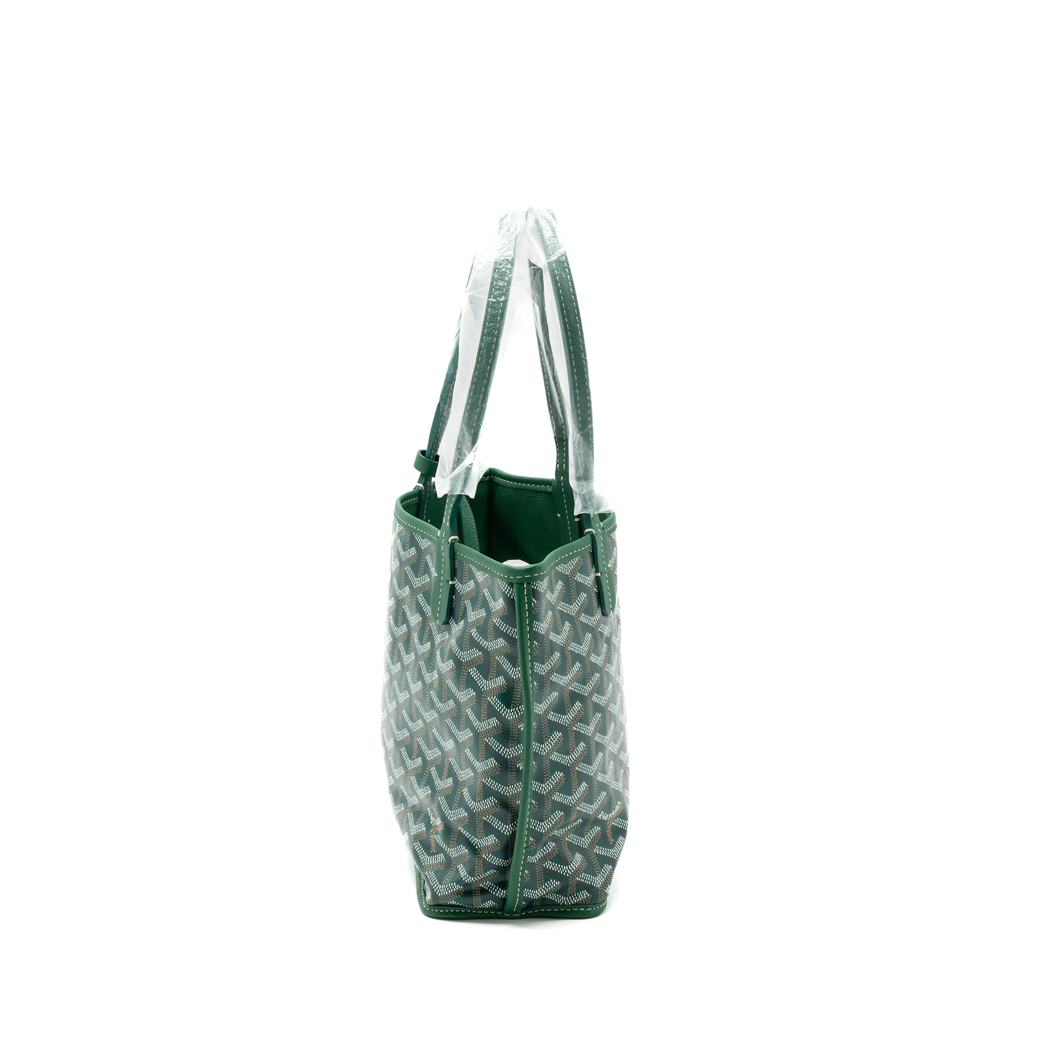GOYARD MINI ANJOU TOTE BAG CANVAS / CALFSKIN GREEN SHW