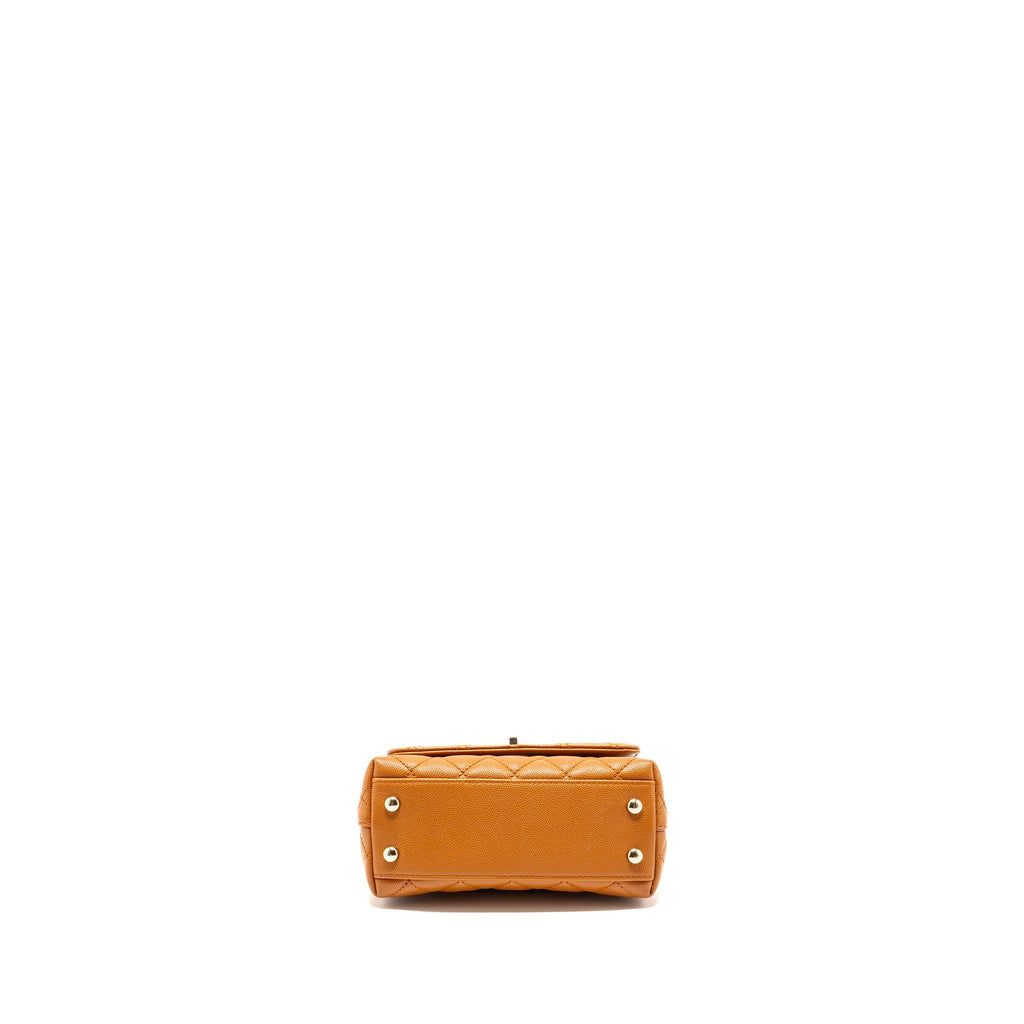 CHANEL MINI COCO HANDLE CAVIAR CARAMEL LGHW (MICROCHIP)