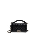 CHANEL TOP HANDLE MEDIUM BOY BAG LIMITED EDITION CALFSKIN BLACK RUTHENIUM HARDWARE