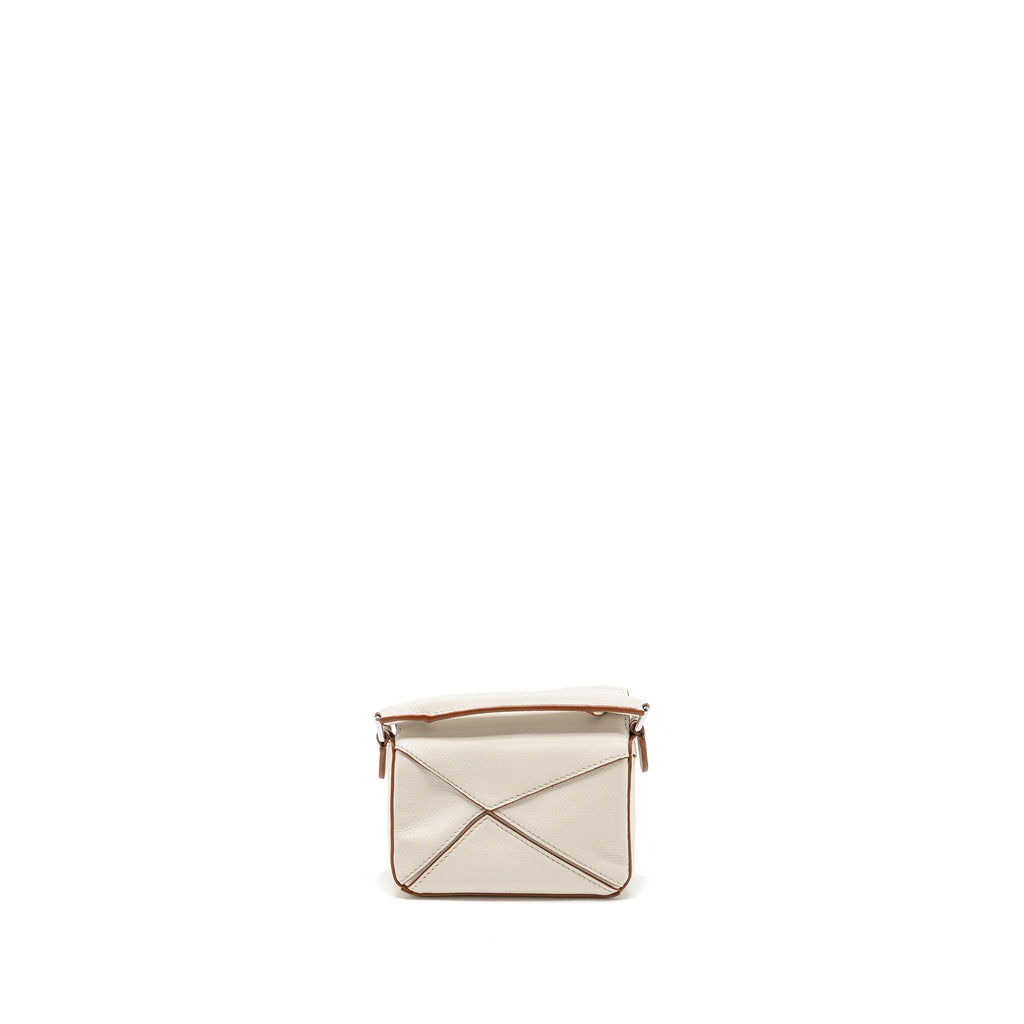 LOEWE NANO PUZZLE BAG CALFSKIN WHITE SHW
