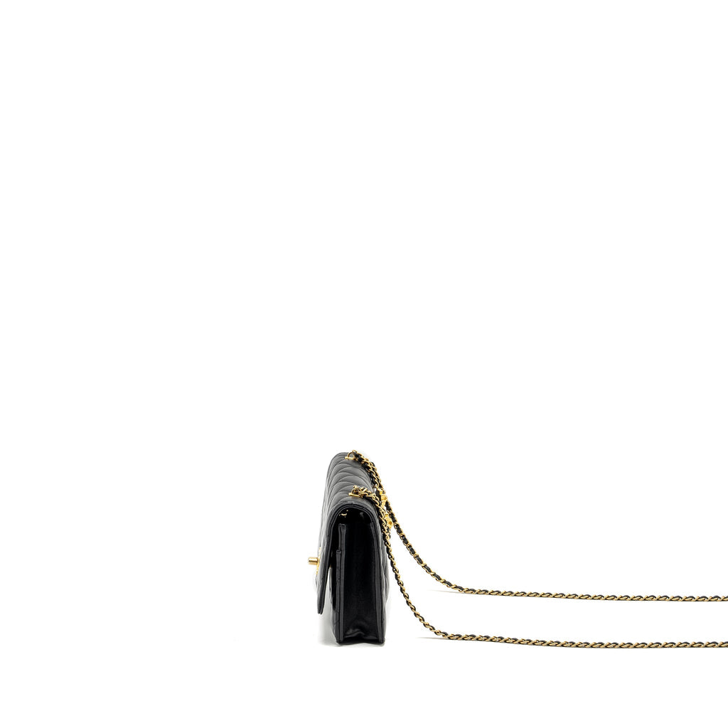 CHANEL 23A LION CHARMS WALLET ON CHAIN LAMBSKIN BLACK GHW (MICROCHIP)