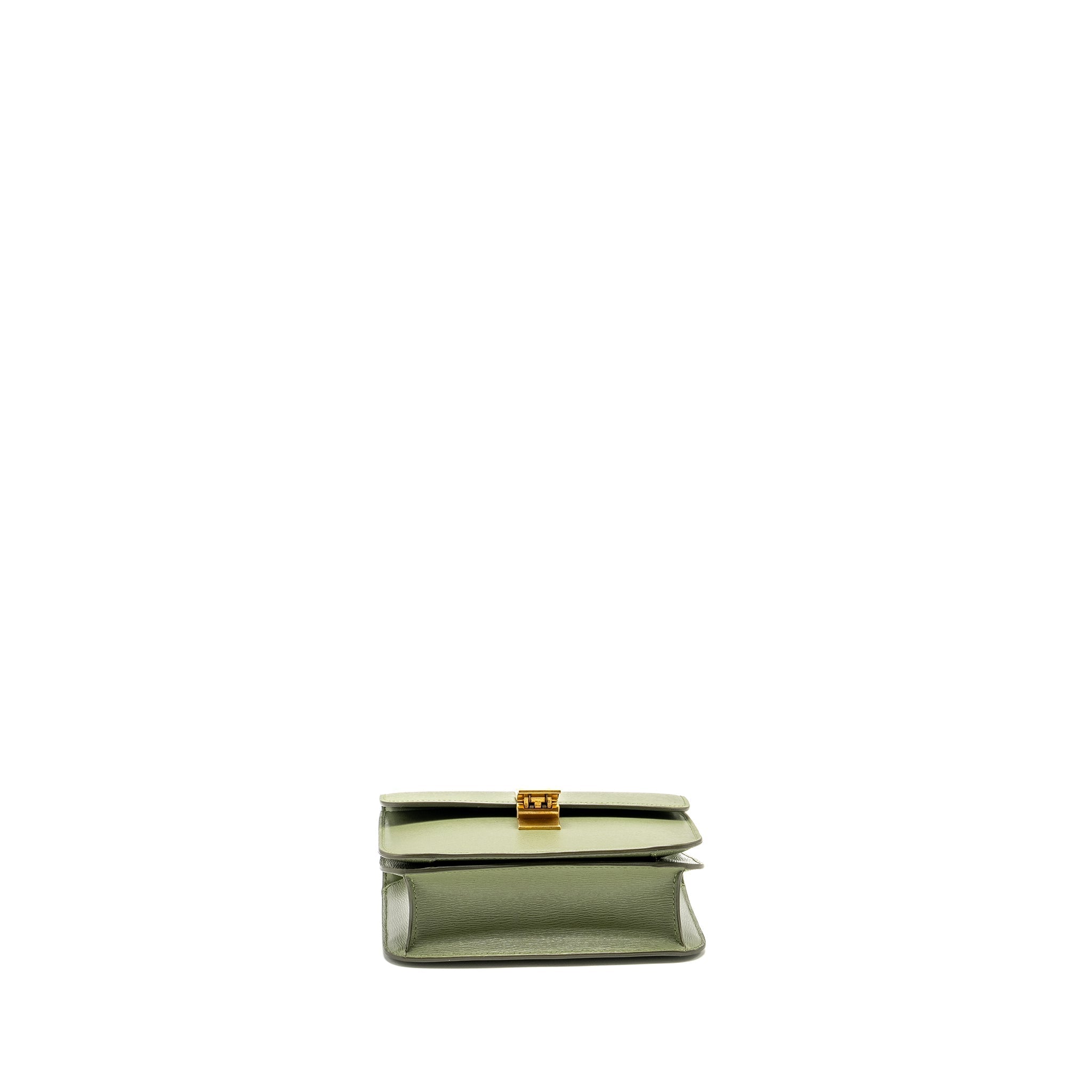 CELINE TEEN CLASSIC BOX BAG CALFSKIN GREEN GHW
