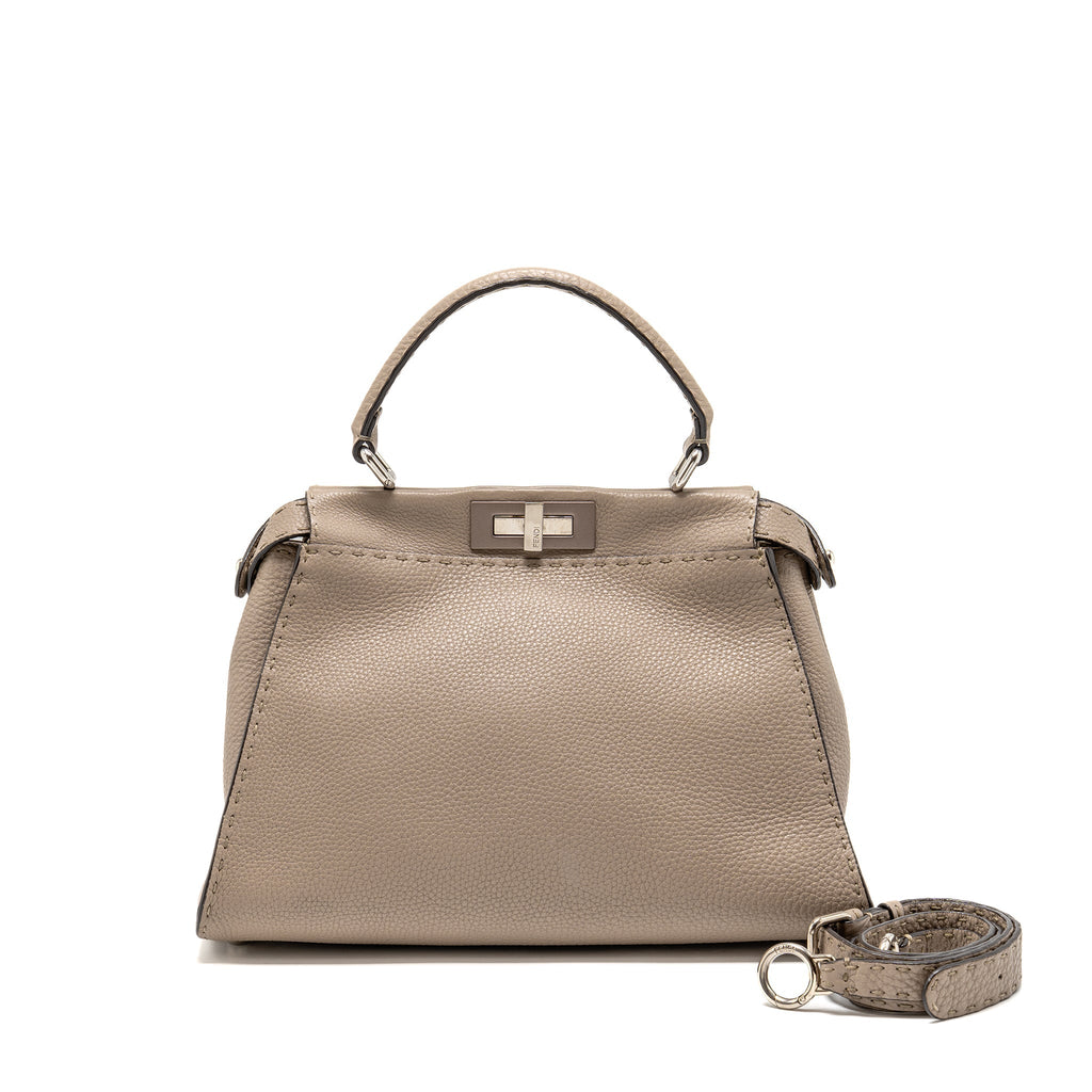 FENDI ISEEU MEDIUM PEEKABOO CALFSKIN GREY SHW