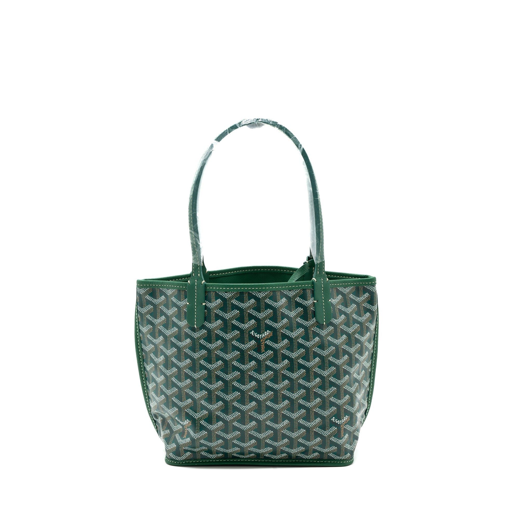 GOYARD MINI ANJOU TOTE BAG CANVAS / CALFSKIN GREEN SHW
