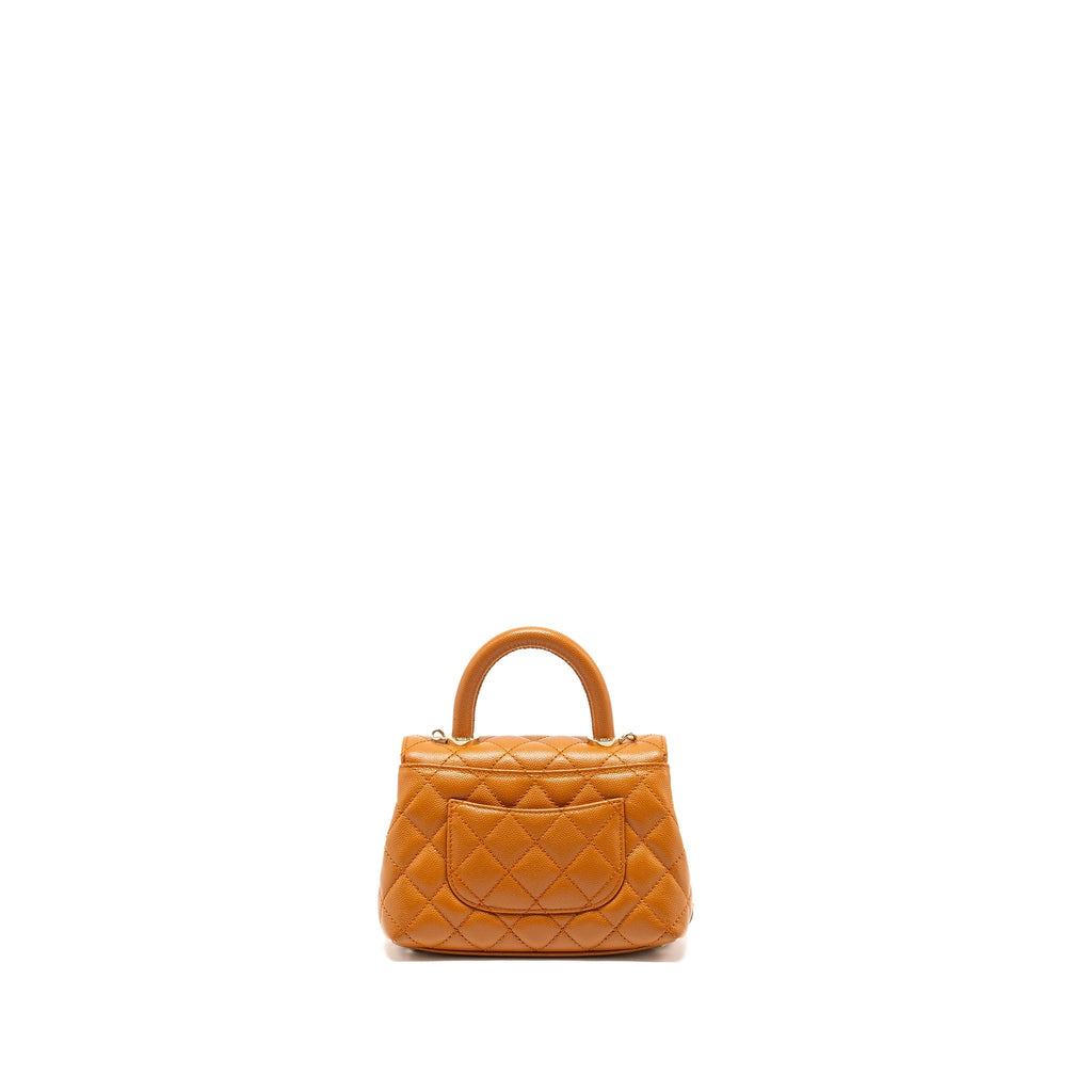 CHANEL MINI COCO HANDLE CAVIAR CARAMEL LGHW (MICROCHIP)