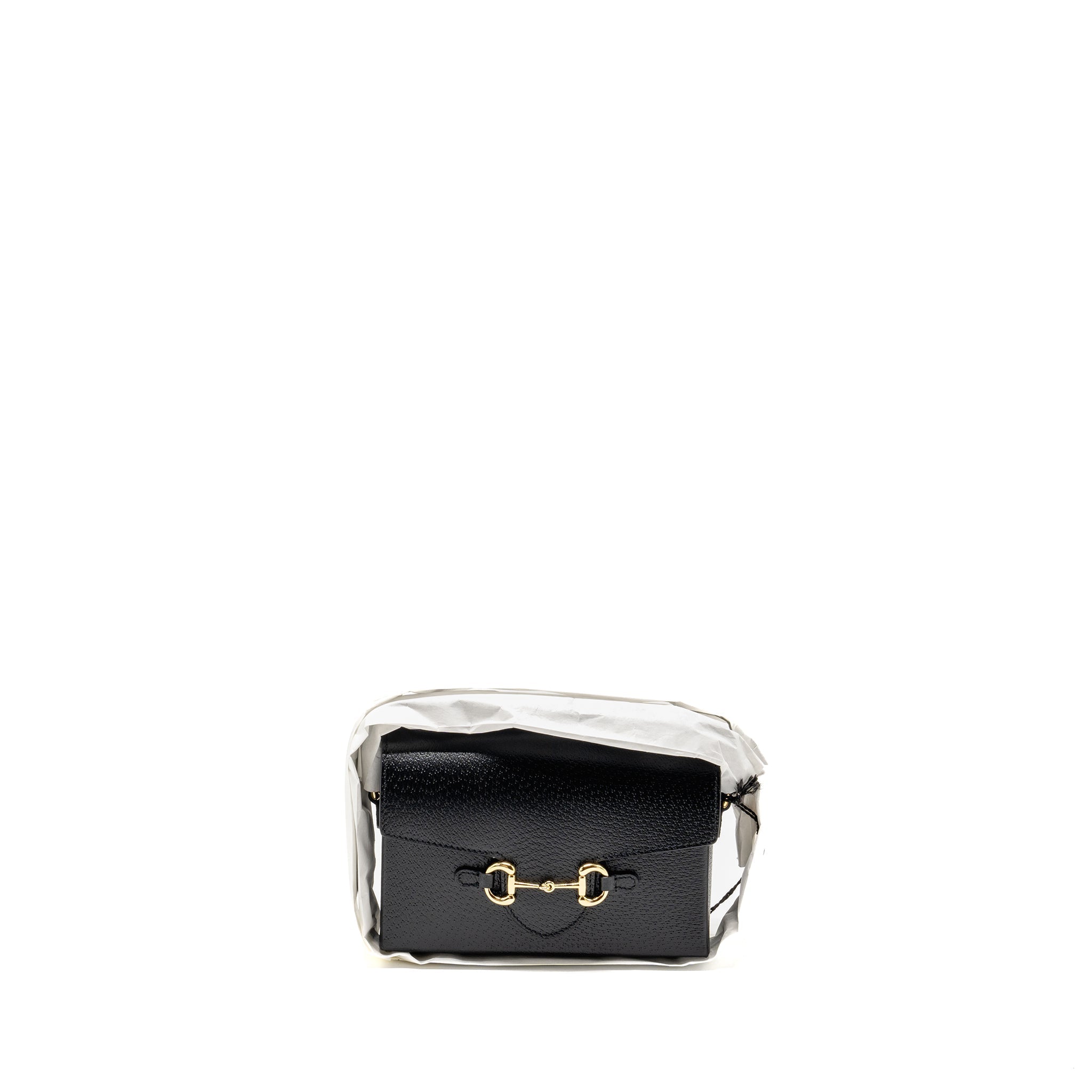 GUCCI 1955 HORSEBIT CROSSBODY BAG CALFSKIN BLACK GHW