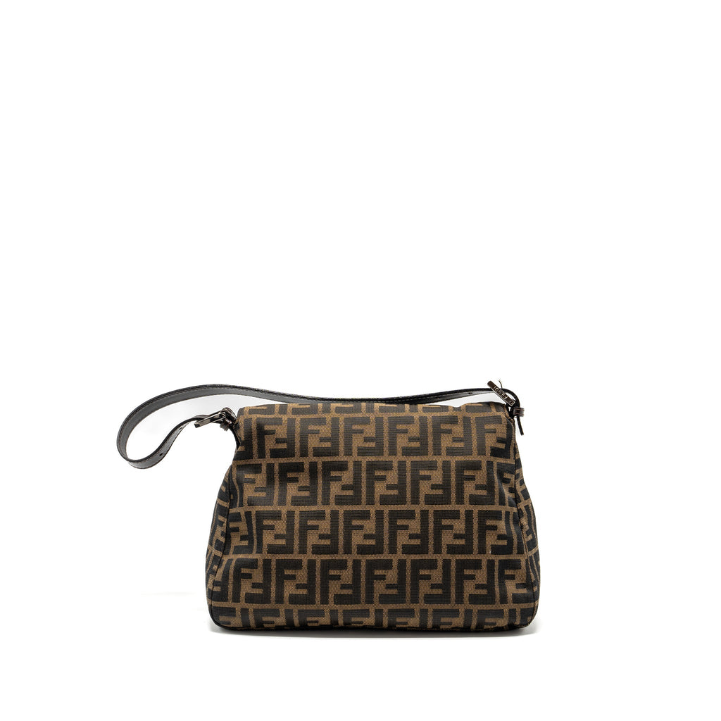 FENDI VINTAGE ZUCCA MAMMA BAGUETTE BAG CANVAS BROWN SHW