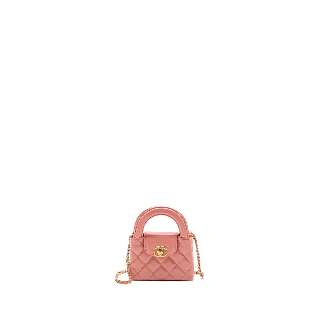 CHANEL 23K NANO SHOPPING TOTE CALFSKIN PINK GHW(MICROCHIP)
