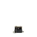 CHANEL QUILTED MINI CLIP PURSE WITH CHAIN AGED CALFSKIN BLACK LGHW (MICROCHIP)