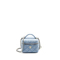 CHANEL VANITY CASE WITH CHAIN DENIM BLUE LGHW (MICROCHIP)