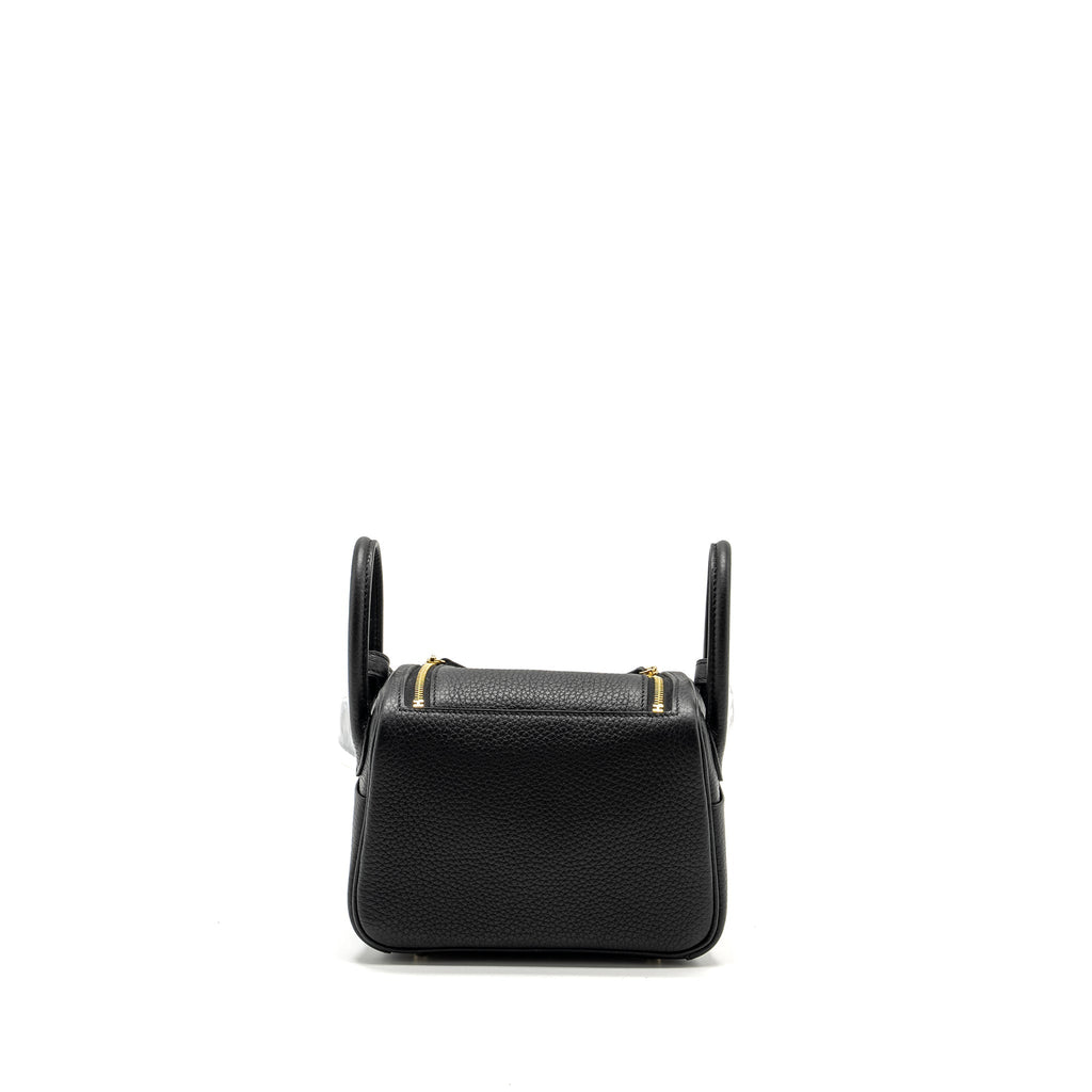 HERMES MINI LINDY II CLEMENCE BLACK GHW