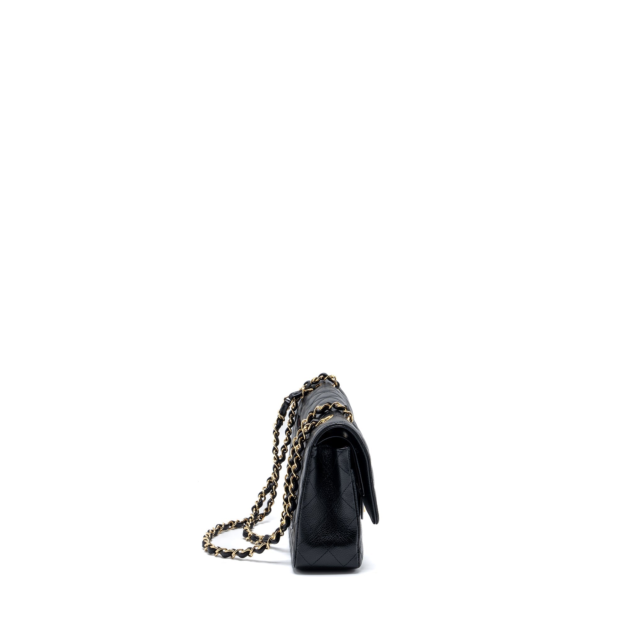 CHANEL MEDIUM CLASSIC DOUBLE FLAP BAG CAVIAR BLACK GHW
