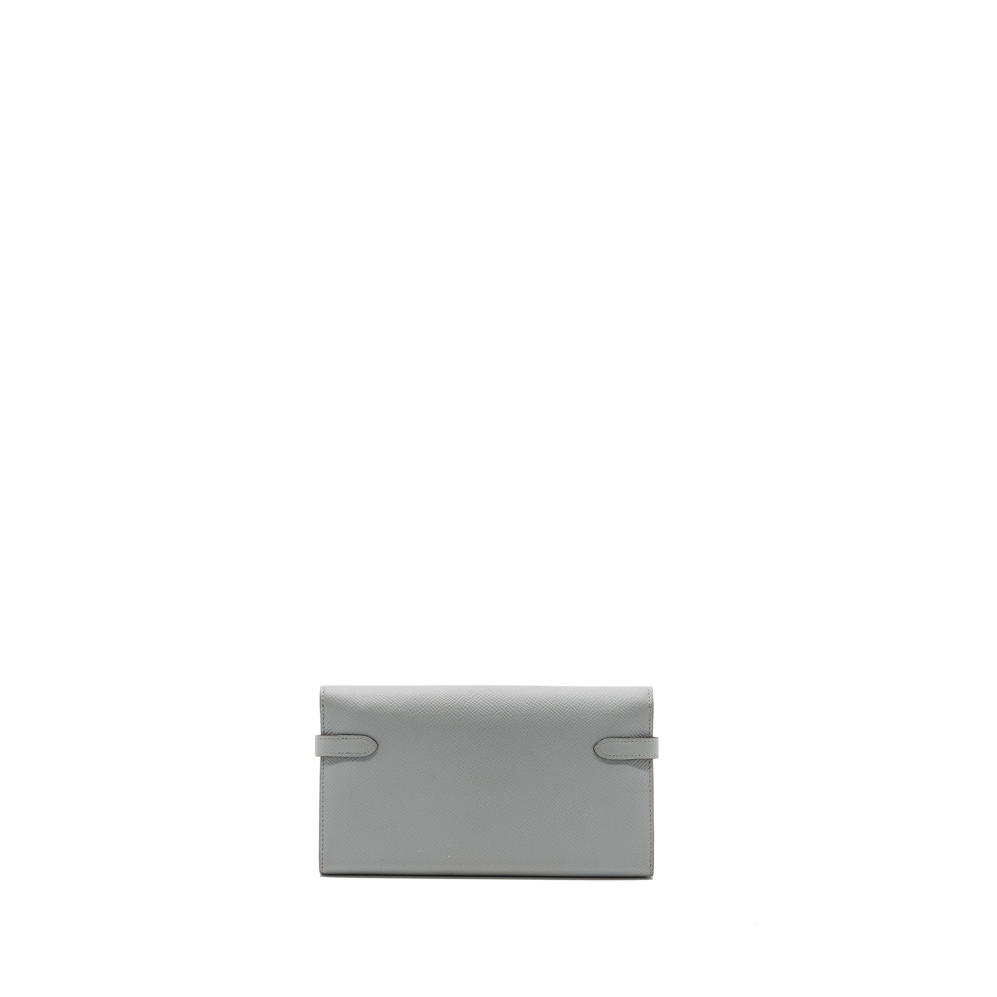 HERMES KELLY CLASSIC LONG WALLET EPSOM 8U BLEU GLACIER GHW