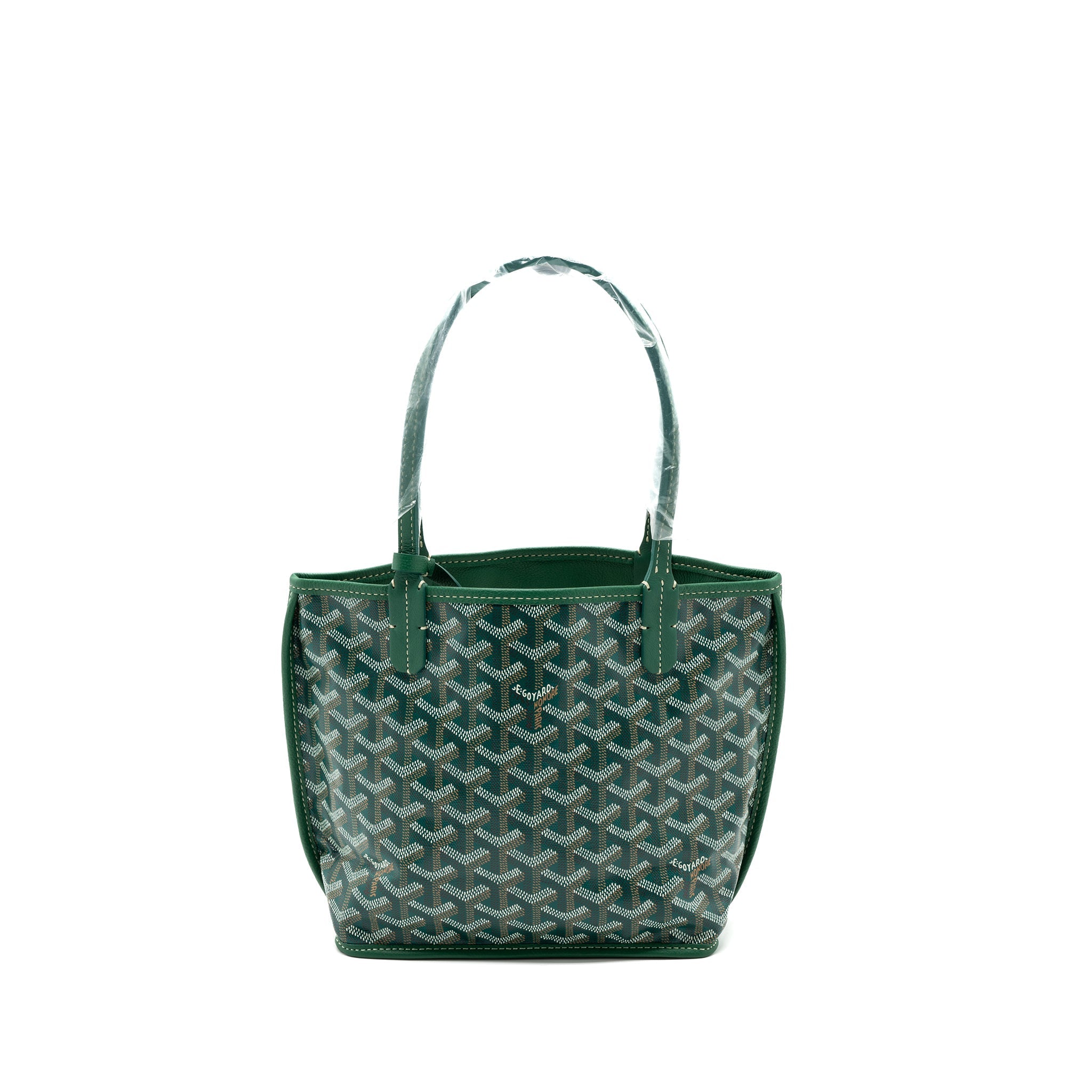 GOYARD MINI ANJOU TOTE BAG CANVAS / CALFSKIN GREEN SHW
