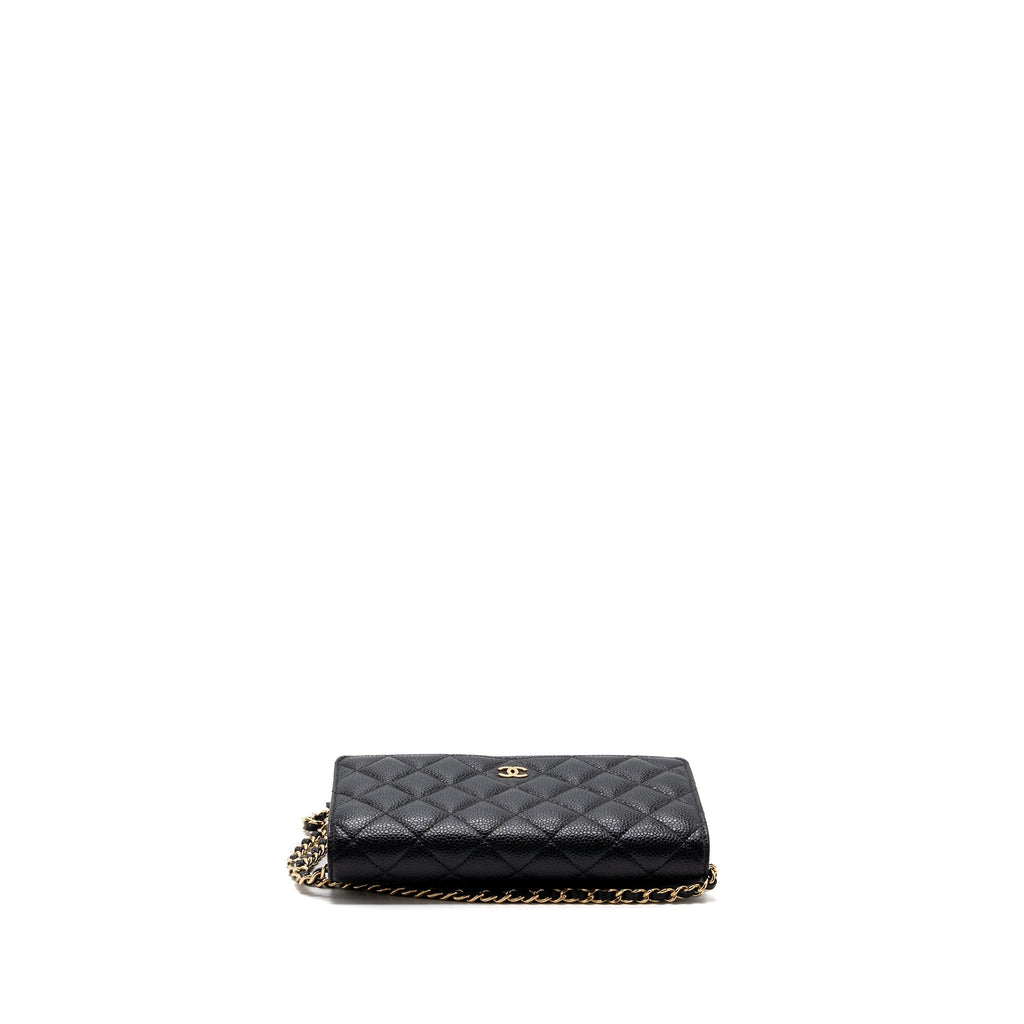 CHANEL CLASSIC WALLET ON CHAIN BLACK CAVIAR BLACK GHW
