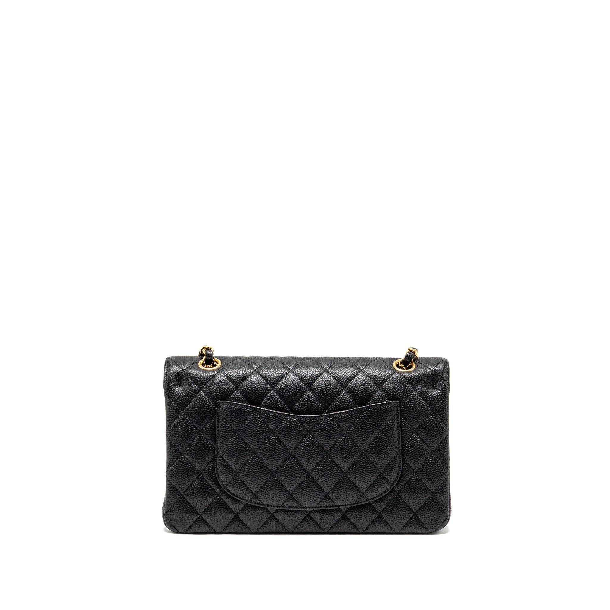 CHANEL MEDIUM CLASSIC DOUBLE FLAP BAG CAVIAR BLACK GHW