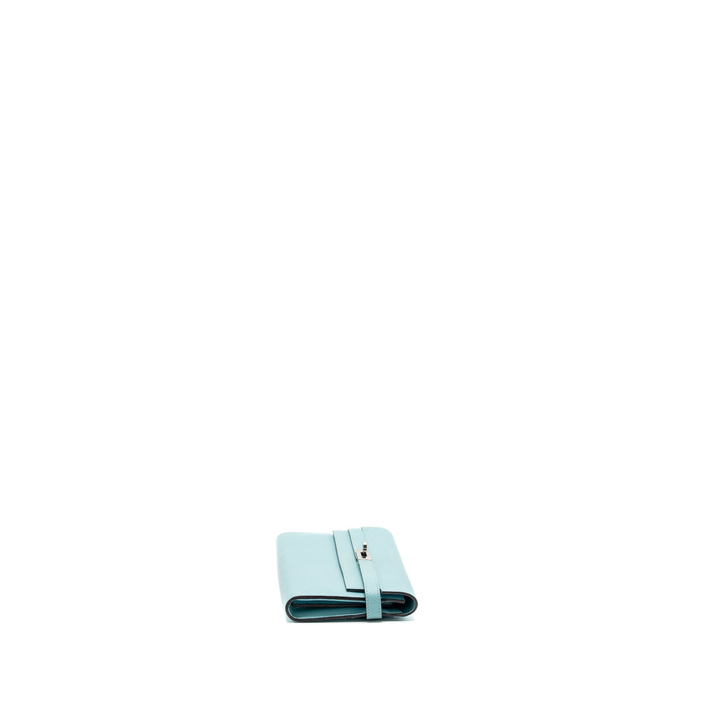 HERMES KELLY LONG WALLET EPSOM LIGHT BLUE SHW