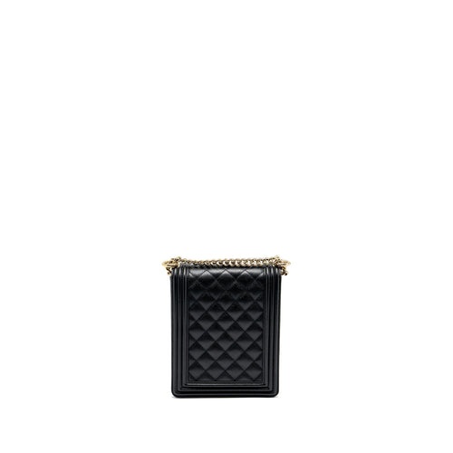 CHANEL NORTH SOUTH BOY BAG CAVIAR BLACK LGHW