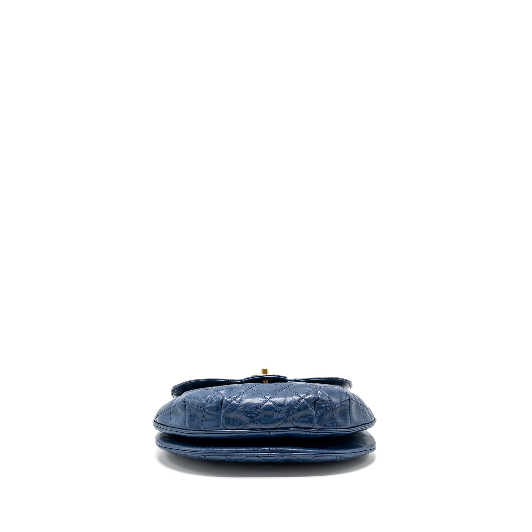 CHANEL QUILTED LARGE FLAP BAG CALFSKIN BLUE GHW