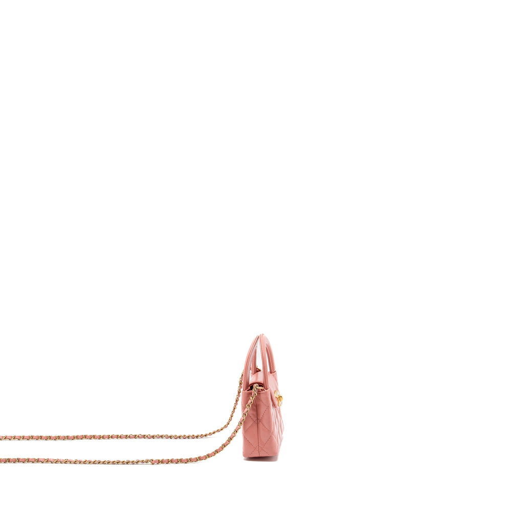 CHANEL 23K NANO SHOPPING TOTE CALFSKIN PINK GHW(MICROCHIP)