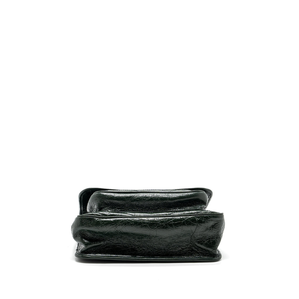 SAINT LAURENT MEDIUM NIKI CALFSKIN GREEN RUTHENIUM HARDWARE