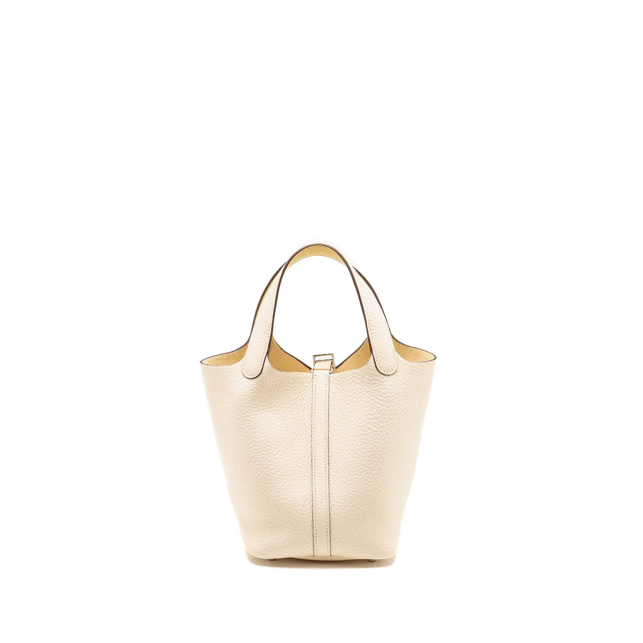 HERMES PICOTIN 18 LOCK BAG CLEMENCE NATA/JAUNE POUSSIN SHW