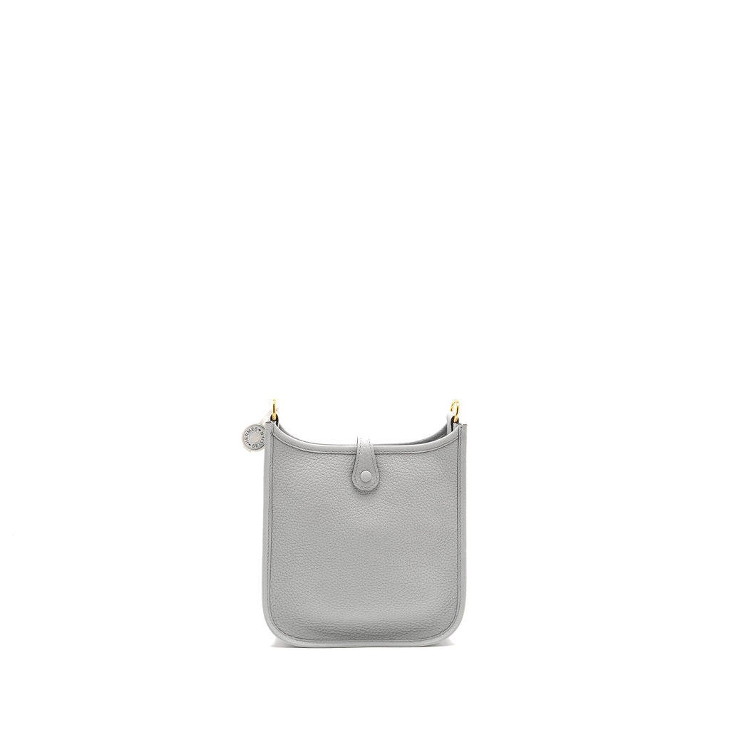HERMES MINI EVELYNE CLEMENCE BLUE PALE/GRIS ETAIN GHW