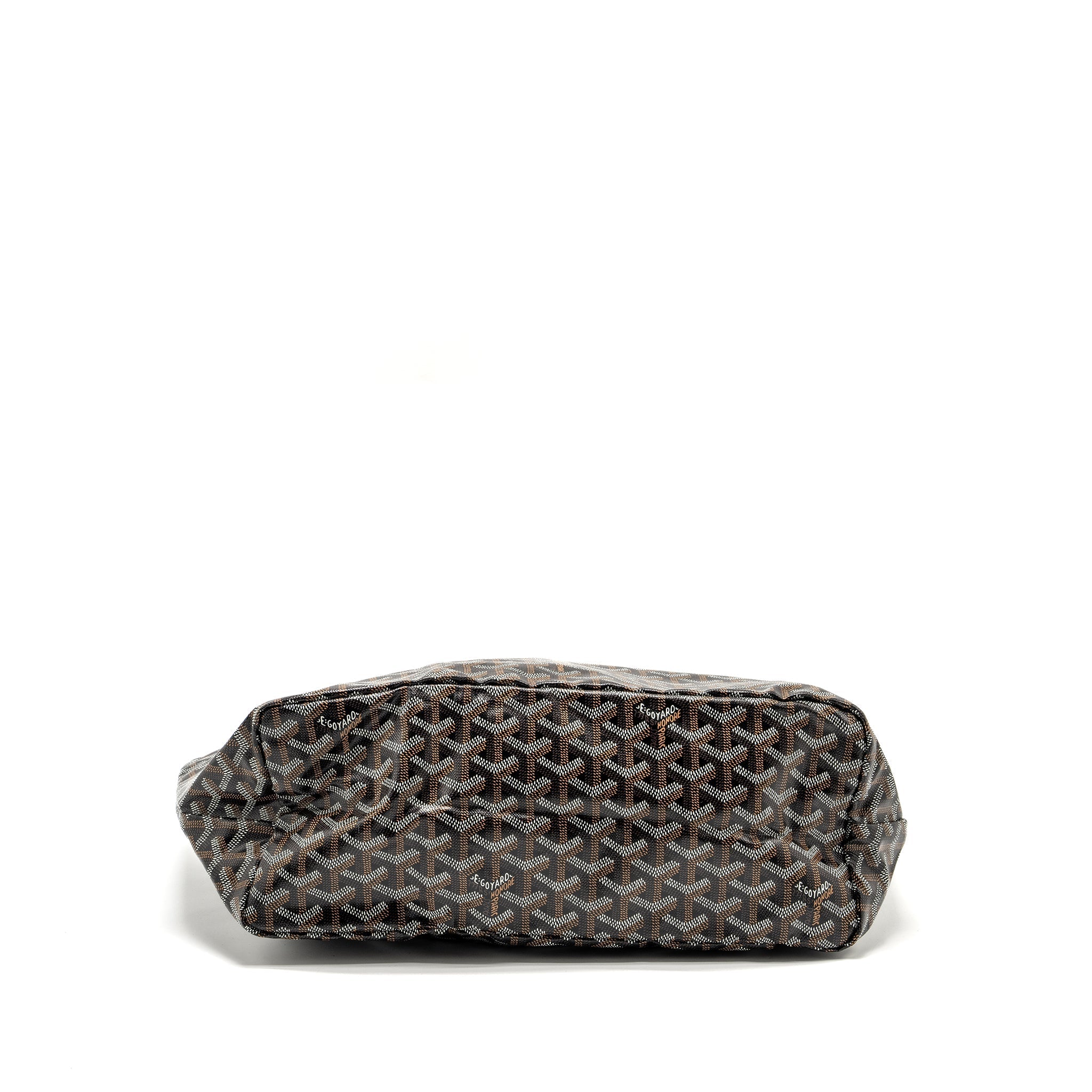 GOYARD SAINT LOUIS PM TOTE BAG GOYARDINE CANVAS/CALFSKIN BLACK SHW