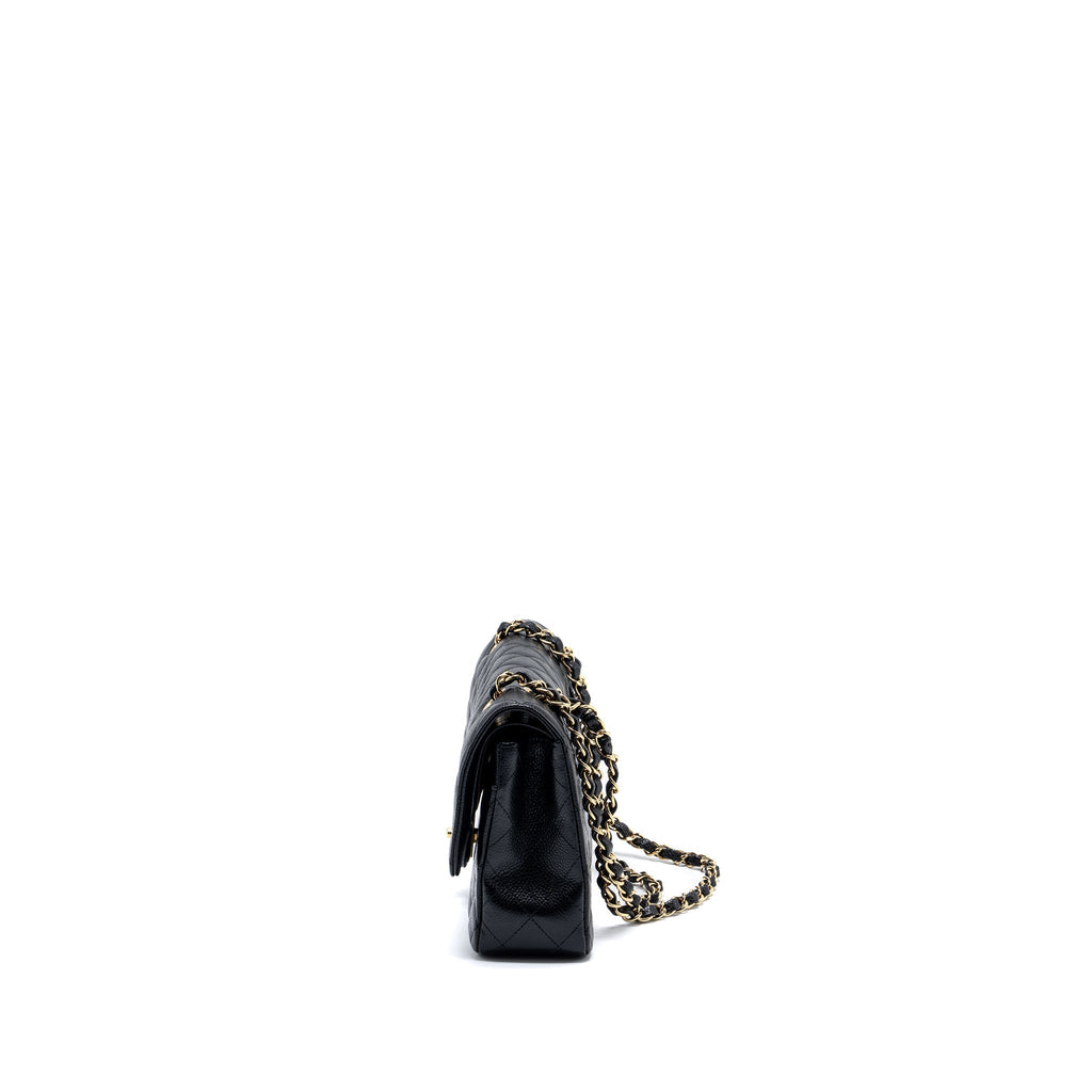 CHANEL MEDIUM CLASSIC DOUBLE FLAP BAG CAVIAR BLACK GHW