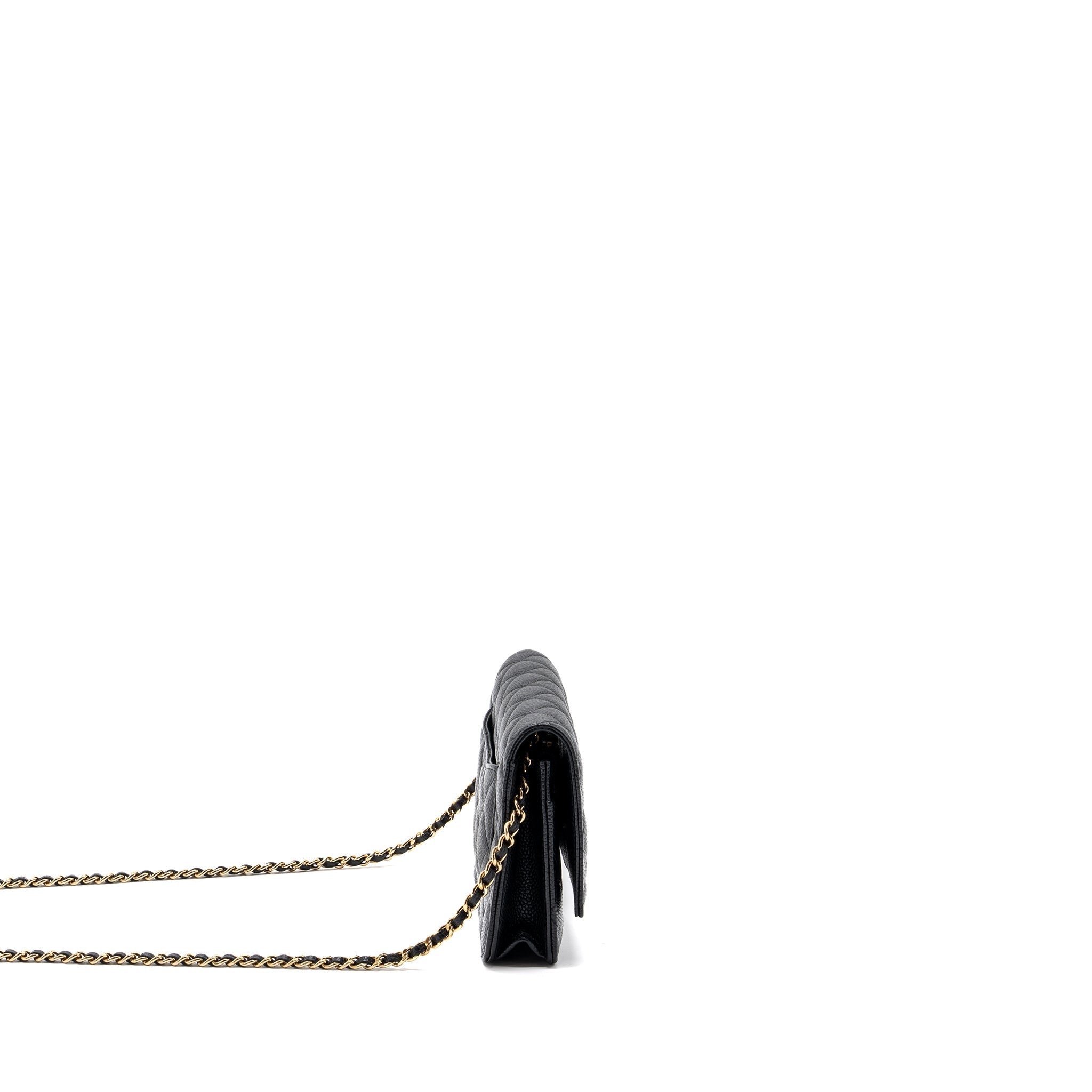 CHANEL CLASSIC WALLET ON CHAIN BLACK CAVIAR BLACK GHW