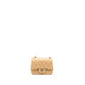 CHANEL 22C MINI SQUARE FLAP BAG LAMBSKIN BEIGE LGHW (MICROCHIP)