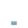 CHANEL CLASSIC FLAP CARD HOLDER CAVIAR BLUE LGHW