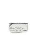 CHANEL 31 CLUTCH BAG GOATSKIN METALLIC SILVER SHW