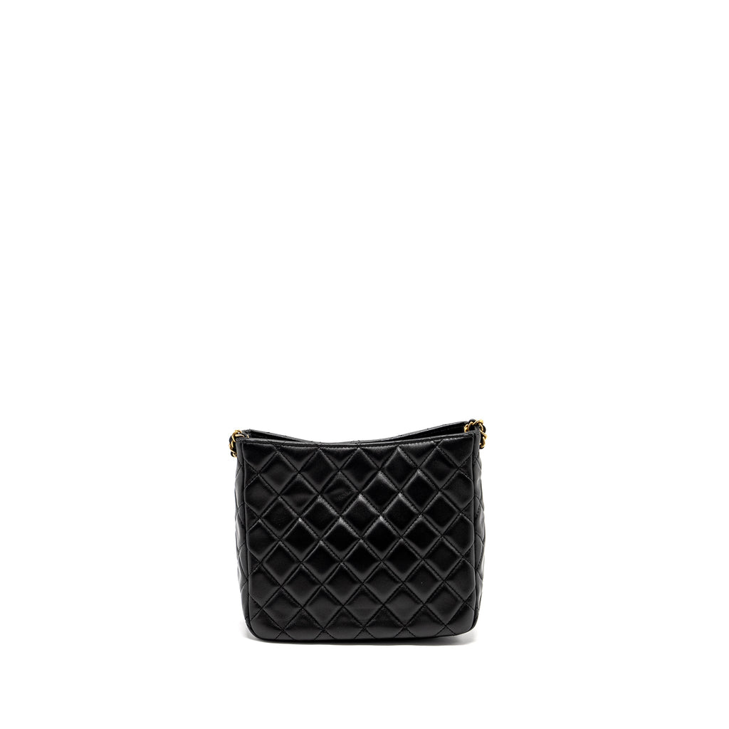 CHANEL 22B PEARL CRUSH HOBO BAG LAMBSKIN BLACK GHW (MICROCHIP)