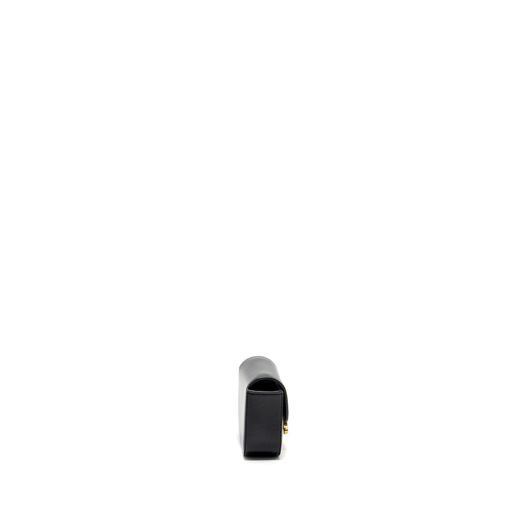 CELINE MINI CLAUDE SHINY CALFSKIN BLACK GHW