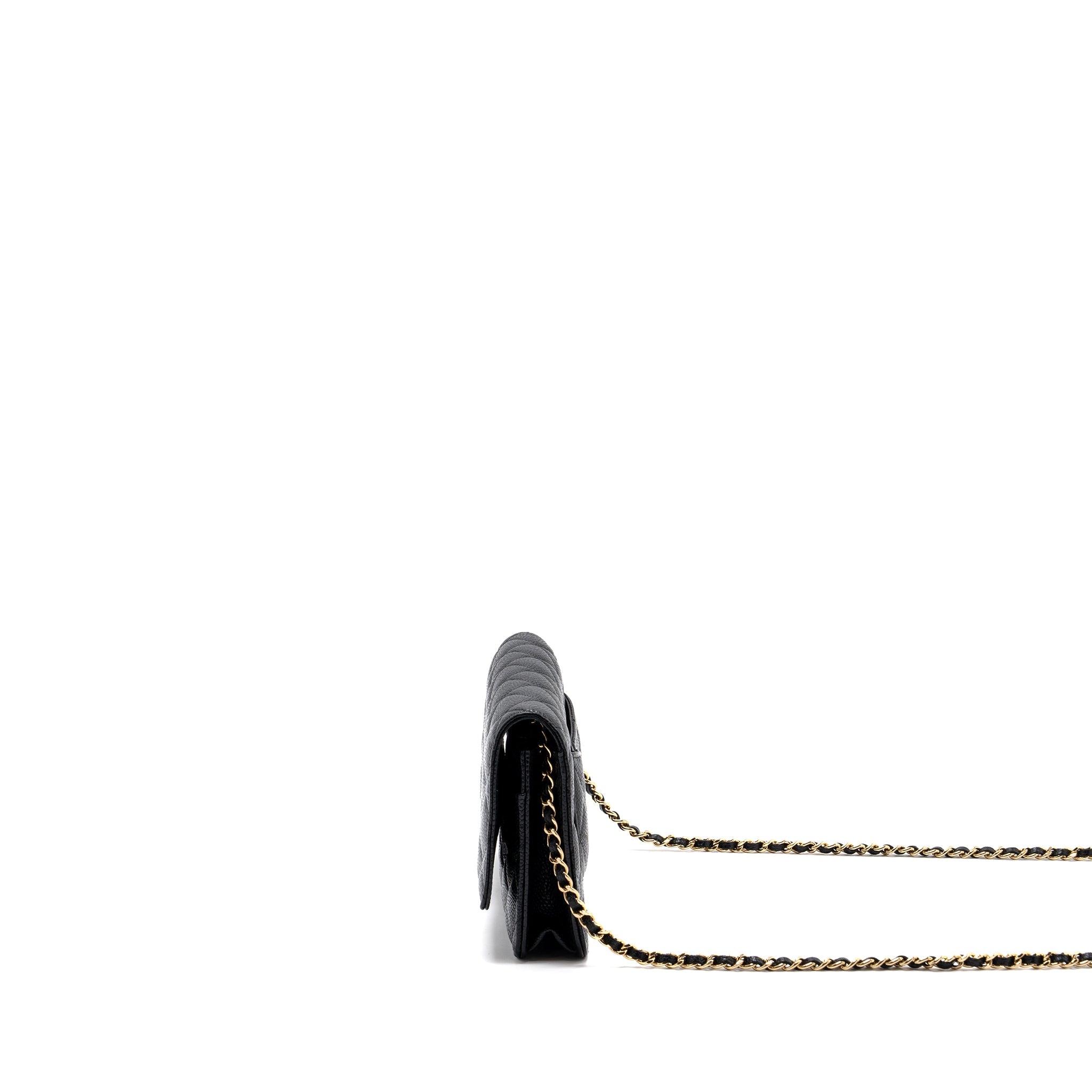 CHANEL CLASSIC WALLET ON CHAIN BLACK CAVIAR BLACK GHW