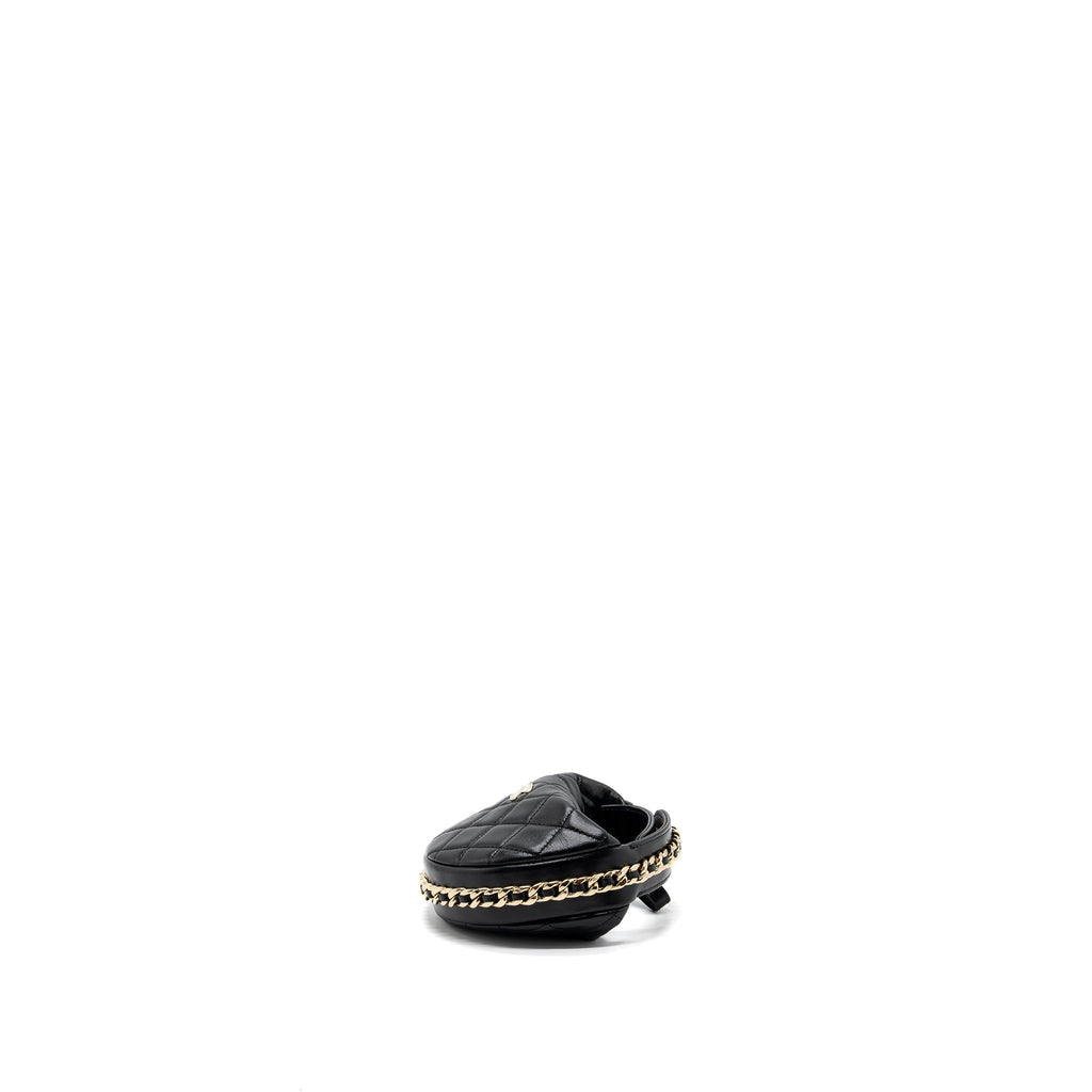 CHANEL 23C ROUND CLUTCH LAMBSKIN BLACK GHW (MICROCHIP)