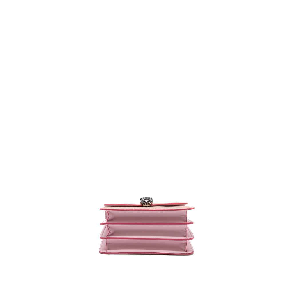 BVLGARI SERPENTI FOREVER TOP HANDLE IN ROSA DI FRANCIA CRYSTAL GALUCHAT SHW