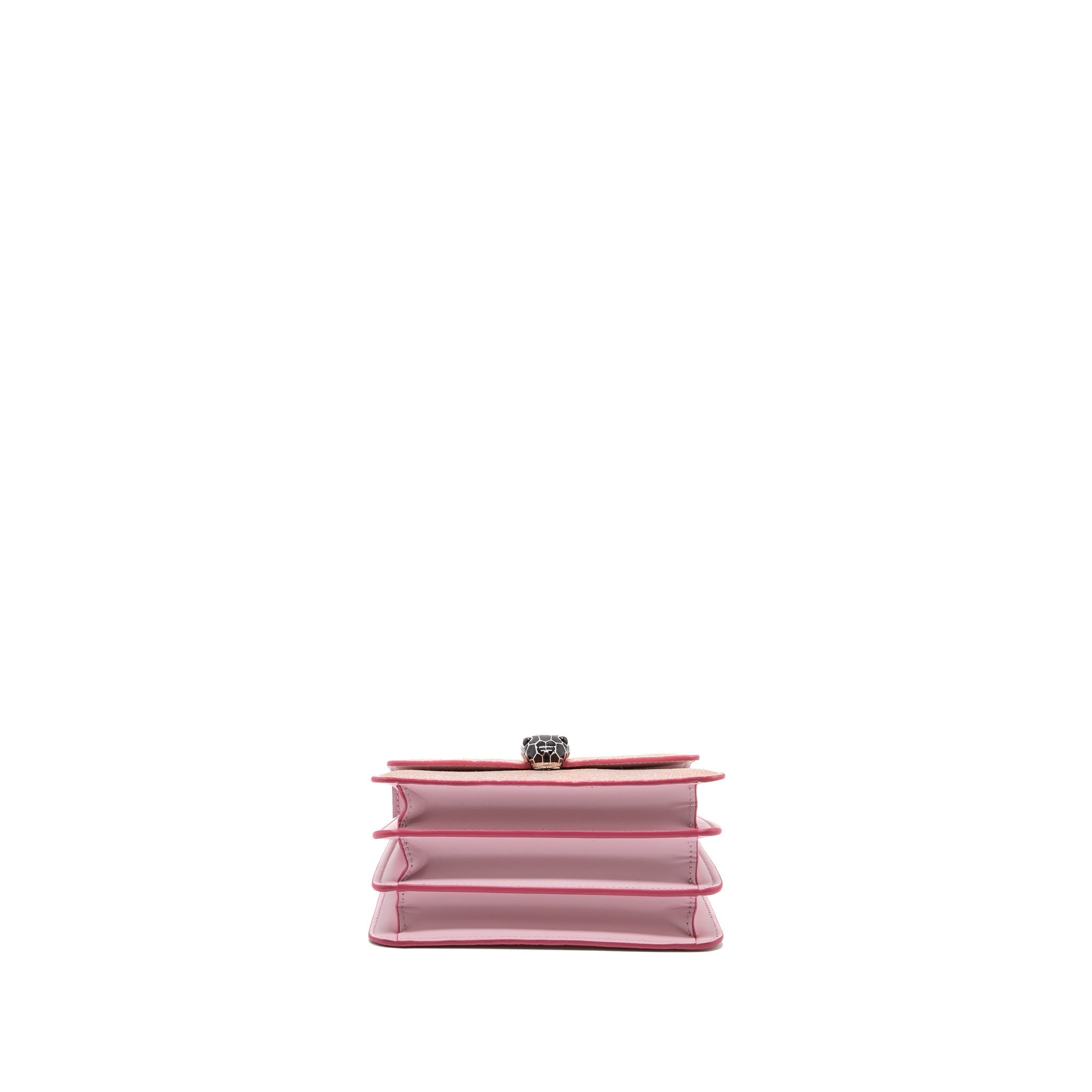 BVLGARI SERPENTI FOREVER TOP HANDLE IN ROSA DI FRANCIA CRYSTAL GALUCHAT SHW