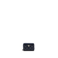 CHANEL QUILTED ZIP CARD HOLDER CAVIAR NAVY SHW (MICROCHIP)