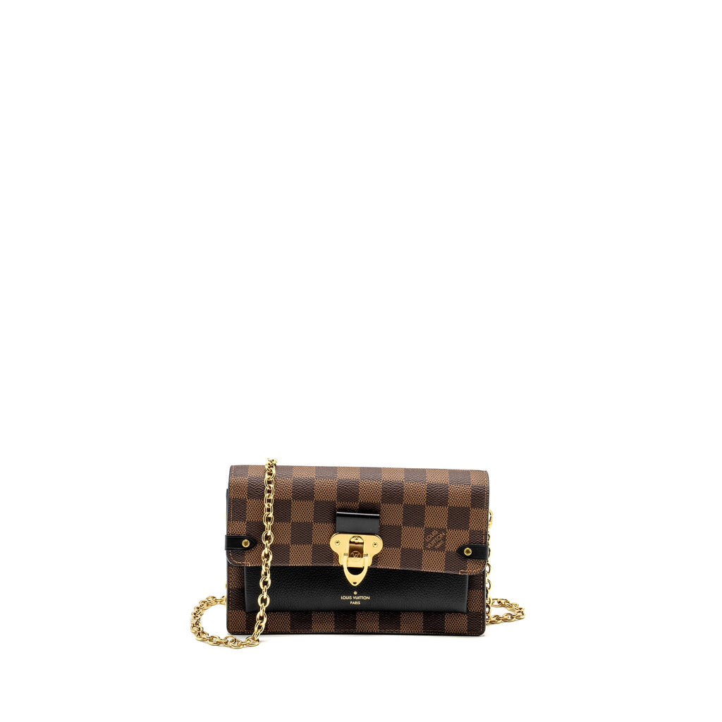 LOUIS VUITTON VAVIN CHAIN WALLET DAMIER EBENE CANVAS GHW