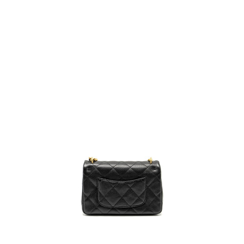 CHANEL COCO LOVE MINI FLAP BAG WITH ADJUSTABLE CHAIN CAVIAR BLACK GHW (MICROCHIP)